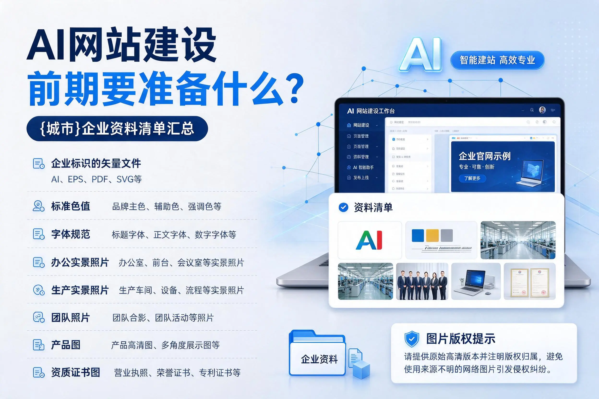 AI网站建设前期要准备什么？四川企业资料清单汇总